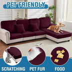 Couch Cover Stretch Velvet Sofa Cushion Cover 1-Piece - Image 4
