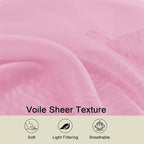 Pink Sheer Curtains for Bedroom Living Room 96 Inches Long 2 Panels, Modern - Image 3
