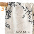 jinchan Linen Kitchen Valance for Windows 16 Inch Floral Double Layer Valance - Image 8