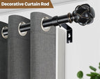 KAMANINA 1 Inch Extra Long Curtain Rod 140 to 195 Inches Black Heavy Duty - Image 5