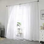 Chyhomenyc White Sheer Curtains 84 Inches Long 2 Panels Set - Image 2