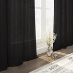 Vintage Black Linen Curtains 108 Inches Long - Image 5