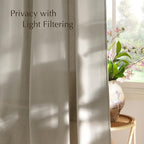 NICETOWN Cocoa Cream Linen Curtains - Image 3