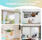 TVWOO Black Wrap Around Curtain Rods:5/8" Small Blackout Adjustable Window - Image 5