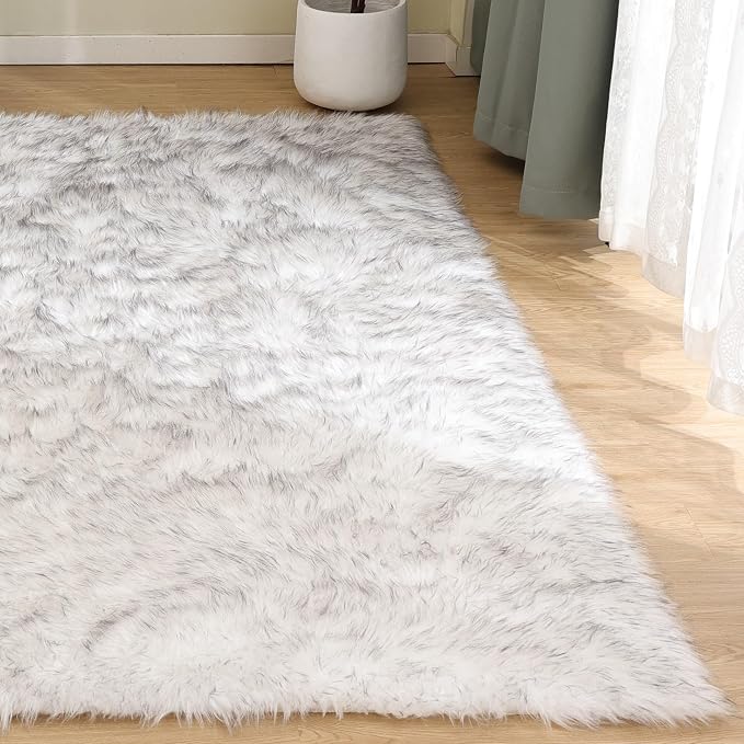 Goolela Sheepskin Area Rug 9x12 Fluffy Fuzzy Furry Rug - Image 6