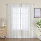 OWENIE Furman Extra Long Sheer White Curtains 96 inches Long - Image 2