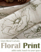 jinchan Linen Floral Valance Curtain - Image 3