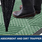 Smiry Front Door Mat Outside Entrance, Heavy Duty Sturdy Natural Rubber Doormat - Image 3