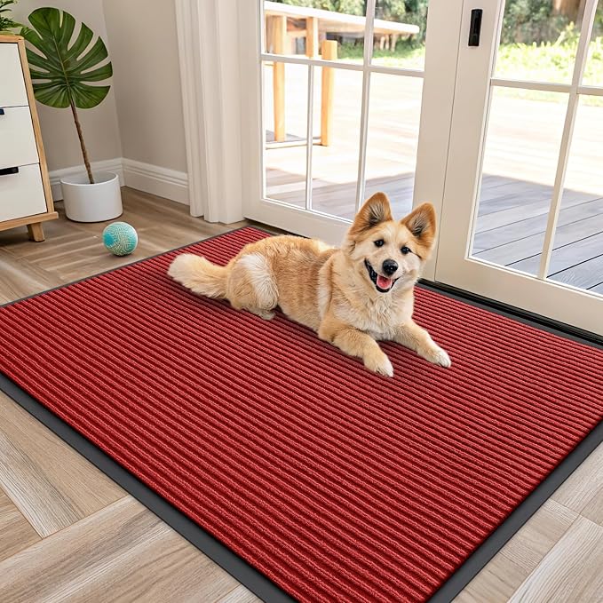 OLANLY Front Door Mat Indoor Outdoor Entrance, Waterproof Heavy Duty Doormat by OLANLY