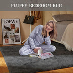 Cozy Shag Area Rug for Living Room, Anti-Skid Rectangular Indoor Floor Carpet - Image 2