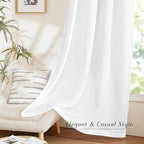 NICETOWN White Linen Kitchen Window Curtains Over Sink, Grommet Thick Linen - Image 6