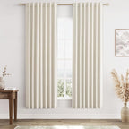Guken 100% Blackout Linen Curtains 72 Inch Length 2 Panels Set by Guken