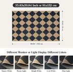 Lahome Colette Checkered Easy Jute 3x5 Outdoor Patio Rug, Washable Rugs - Image 2