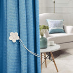 Lewondr Vintage Magnetic Curtain Tieback, 1 Pair Resin Flower Curtain Drapery - Image 7