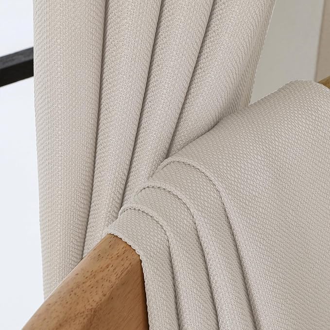 Chyhomenyc Valance for Windows, Faux Linen Slub Textured Semi Sheer Small - Image 6