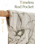 jinchan Linen Floral Valance Curtain - Image 5