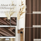 Caramel Brown Linen Curtains for Living Room Extra Long 112 Inches Long Back - Image 3