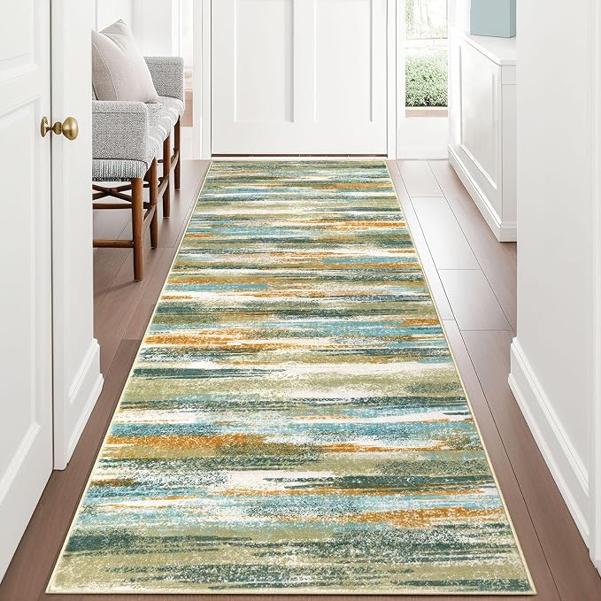 Lansny Modern Abstract Runner Rug 3x8 by lansny