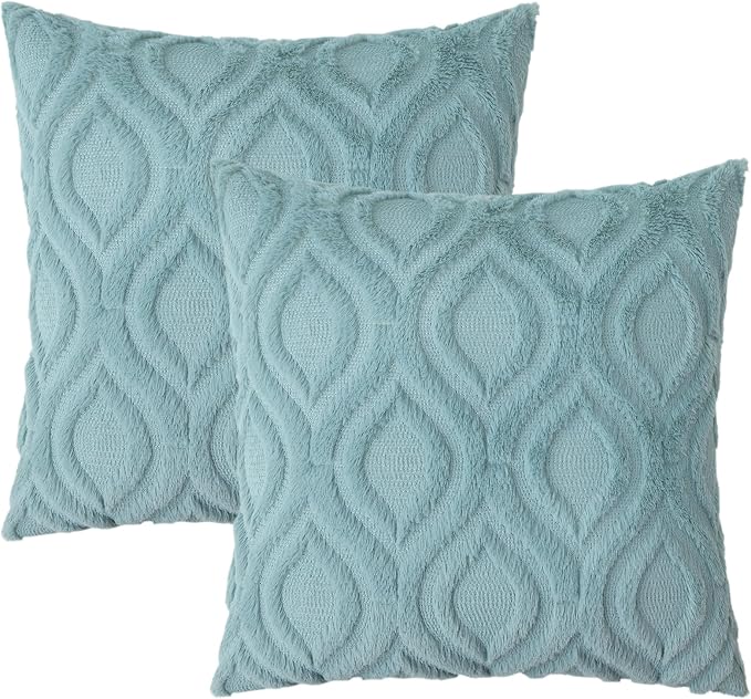 decorUhome Summer Throw Pillow Covers 20x20 Inch Set of 2, Soft Plush Faux Wool - Image 9