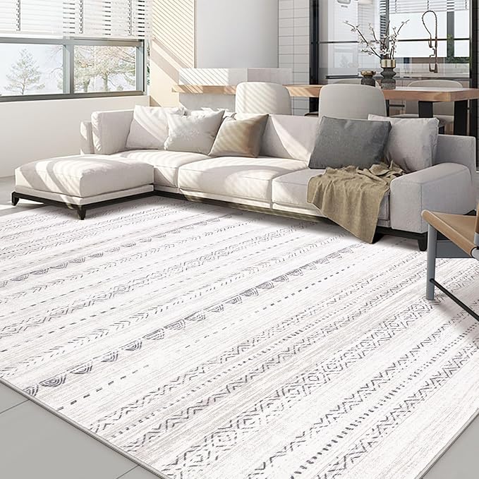 Nakagishi 10x12 Area Rug Living Room: Washable Boho Large Neutral Soft by NakagishiAreaRug