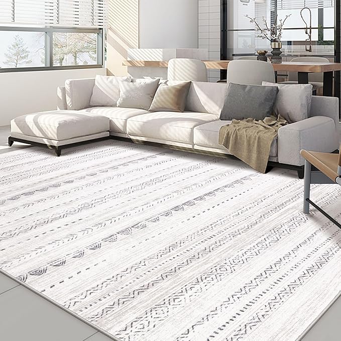 Nakagishi 9x13 Area Rugs Living Room: Washable Boho Large Neutral Soft by NakagishiAreaRug