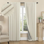 Darkening Curtains for Bedroom 72 Inch Length 2 Panels Coastal Linen Textured by Pitalk