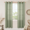 LAMIT Linen Curtians for Living Room 80 Inch Length, Bronze Grommet Light by LAMIT