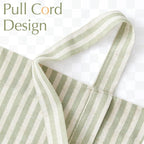 jinchan Tie Up Linen Textured Striped Bow Tie Curtain - Image 6