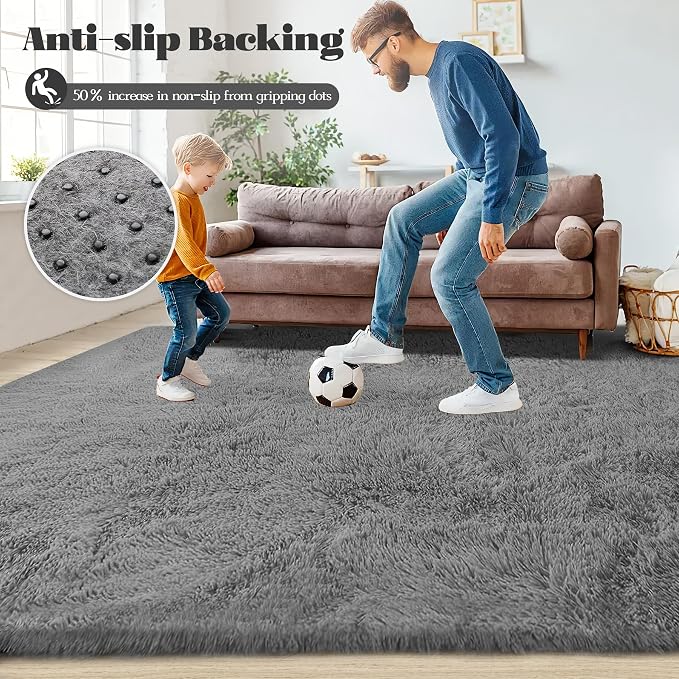 5x7 Area Rug for Living Room: Fluffy Shag Soft Washable Rugs Fuzzy Plush Indoor - Image 8
