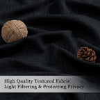OWENIE Black Valances for Windows 1 Pcs, Light Filtering Textured Farmhouse - Image 3