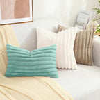 decorUhome Summer Cozy Faux Fur Throw Pillow Covers 12x20 Set of 2 Decorative - Image 6