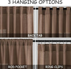 Caramel Brown Linen Curtains for Living Room Extra Long 112 Inches Long Back - Image 2