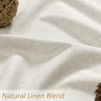 Guken Cream 100% Blackout Linen Curtains 96 Inch Length 2 Panels Set - Image 6