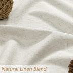 Guken Cream 100% Blackout Linen Curtains 72 Inch Length 2 Panels Set - Image 5