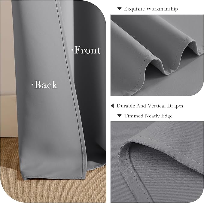 PONY DANCE Gray Blackout Curtains - Image 6
