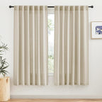 RYB HOME Linen Curtains 63 inch Length by RYBHOME