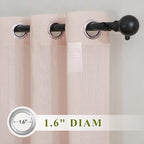 NICETOWN Pink Curtains for Girls Bedroom, Decorative Grommet Flax Linen - Image 2