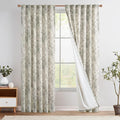 jinchan Lined Linen Blend Curtain Floral Curtains by JINCHAN