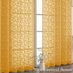 Chyhomenyc Gold Sheer Curtains 96 Inch Length 2 Panels Set, Light Filtering - Image 8