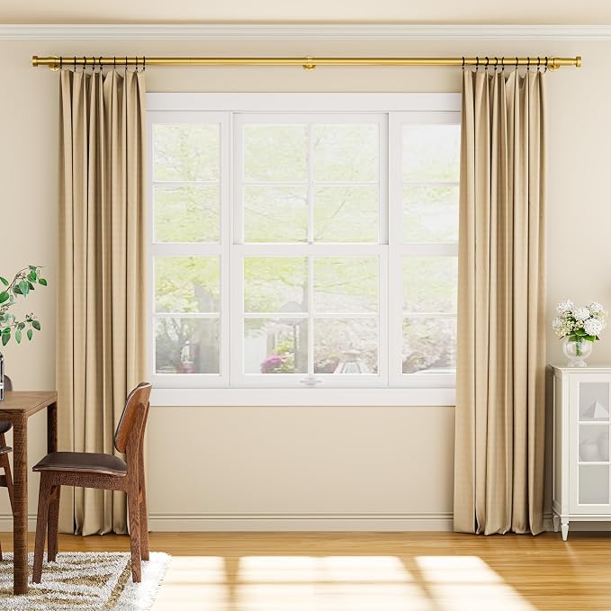 YaFex 2 Pack Heavy Duty Curtain Rods 32-120 Inch, 1 Inch Adjustable Gold - Image 9