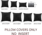 Fancy Homi 2 Packs Black Big Decorative Throw Pillow Covers 24x24 Inch - Image 6
