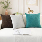 CaliTime Throw Pillow Covers Decorative 16 X 16 Inches Pack of 2 Cozy Chenille - Image 5