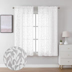 Lecloud Leia 2 Panels Sheer White Curtains 63 Inch Length by Lecloud
