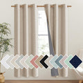 NICETOWN Cream 100% Blackout Linen Curtains 72 inch Long Burg by NICETOWN