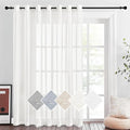 NICETOWN Semi Sheer Linen 100 Inch Curtains Flax Texture W100 x L84, Grommet by NICETOWN