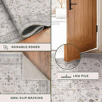 Light Grey 2x7 Boho Bathroom Runner Rug - Image 5