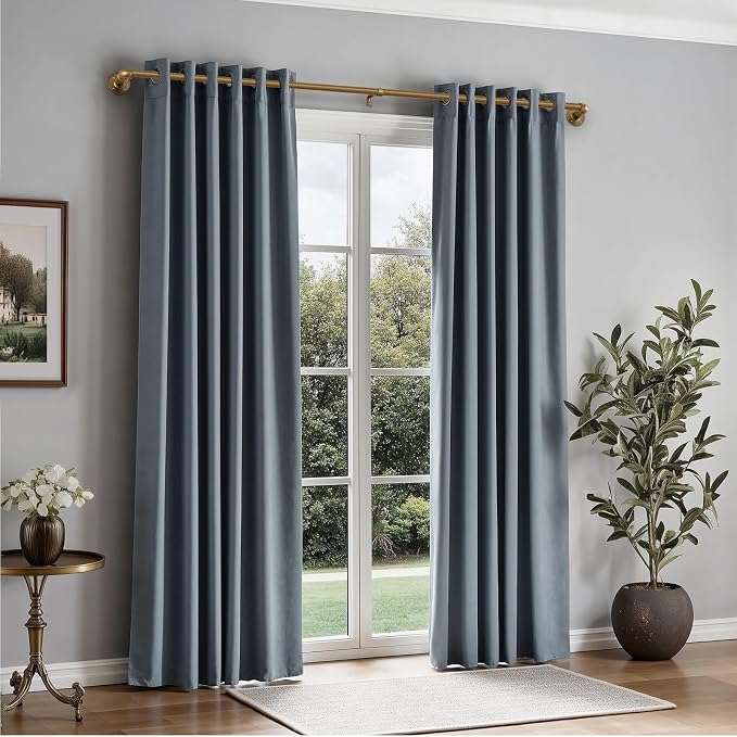 Zeerobee Curtain Rods for Windows 48 to 84, 1 Inch Industrial Wrap Around Warm - Image 2