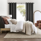 NICETOWN Room Darkening Draperies Curtains Panels, 2 Panels Grey W52 x L84 - Image 2