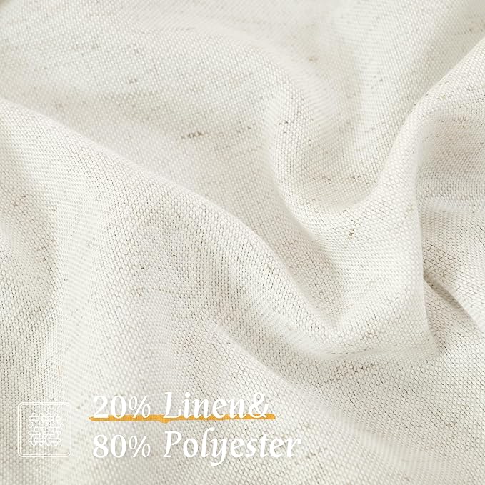 LAMIT Faux Linen 63 Inch Curtains - Image 2