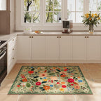 Rugcomf Door Mat Indoor Entrance 2x3 Rug Machine Washable Boho Floral Small - Image 5